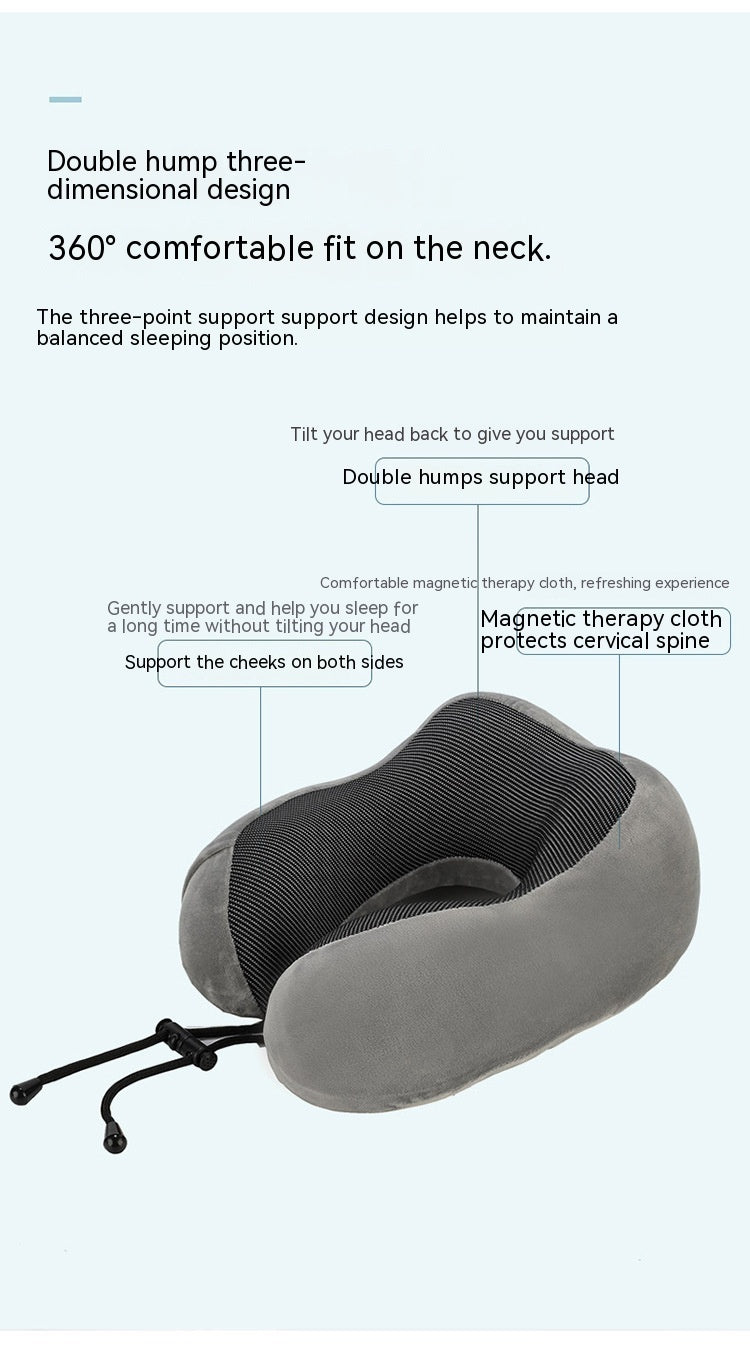 U-Shape Travel Neck Pillow – Memory Foam Cushion for Flights, Car & Home Naps