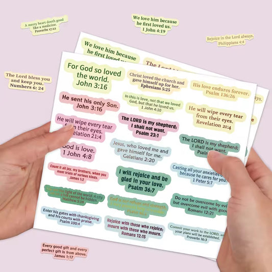 100 Bible Verse Stickers – Inspirational Scripture Quotes