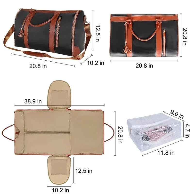2025 PU Folding Travel Bag – Large-Capacity Organizer