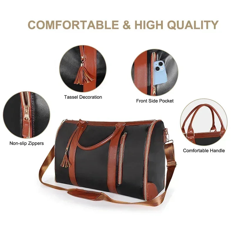 2025 PU Folding Travel Bag – Large-Capacity Organizer