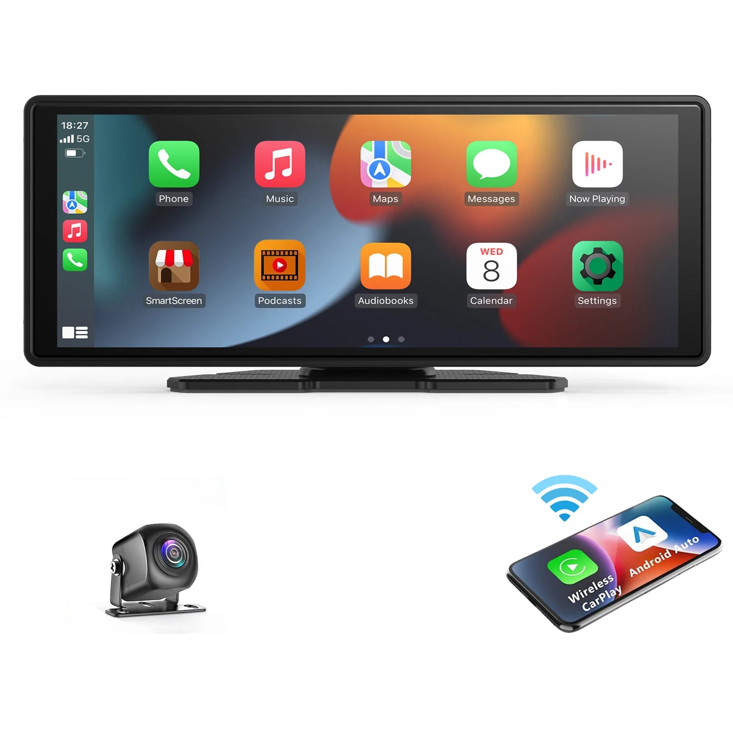 Universal Wireless CarPlay Touchscreen Display