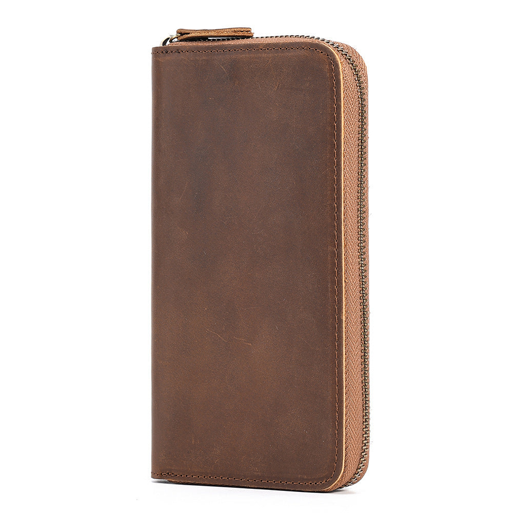 JOYIR Genuine Leather Long Wallet for Men – RFID Blocking Checkbook & Card Holder