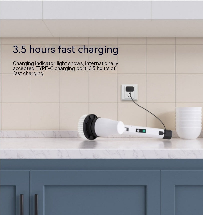 7-in-1 Electric Cleaning Brush – Wireless Scrubber with Long Retractable Handle