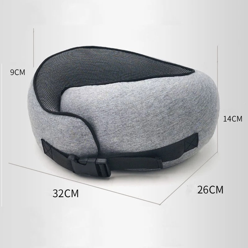 Travel Neck Pillow – U-Shaped Memory Foam Cushion for Airplane, Car & Home Naps