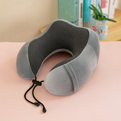 U-Shape Travel Neck Pillow – Memory Foam Cushion for Flights, Car & Home Naps