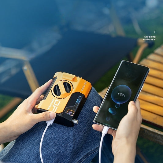 5000mAh Portable Waist & Neck Fan - Strong Wind, Multifunctional Power Bank
