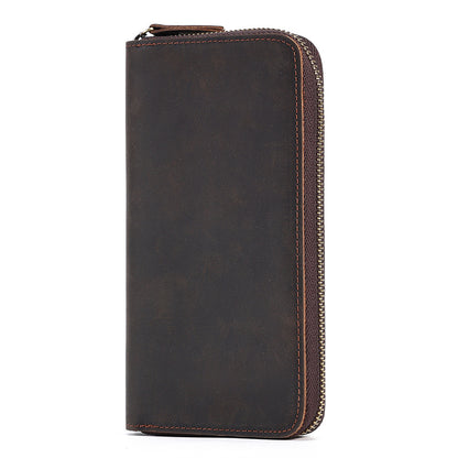 JOYIR Genuine Leather Long Wallet for Men – RFID Blocking Checkbook & Card Holder