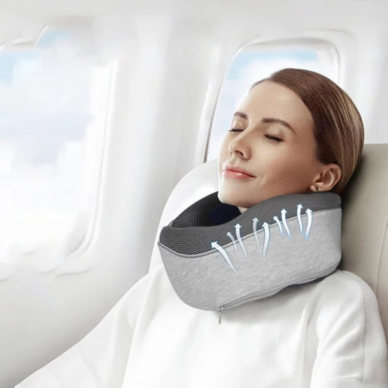Travel Neck Pillow – U-Shaped Memory Foam Cushion for Airplane, Car & Home Naps