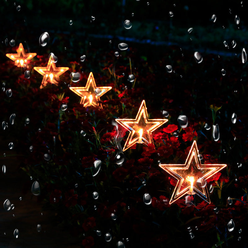 Solar Christmas Garden Lights – Star & Snowflake Lawn Decorations with Waterproof LED