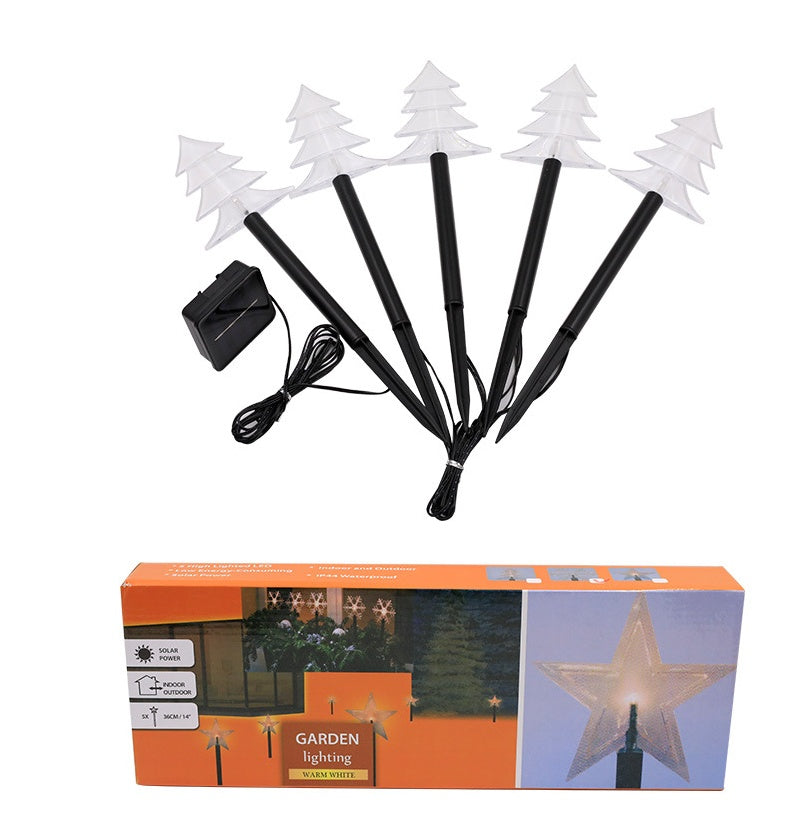 Solar Christmas Garden Lights – Star & Snowflake Lawn Decorations with Waterproof LED