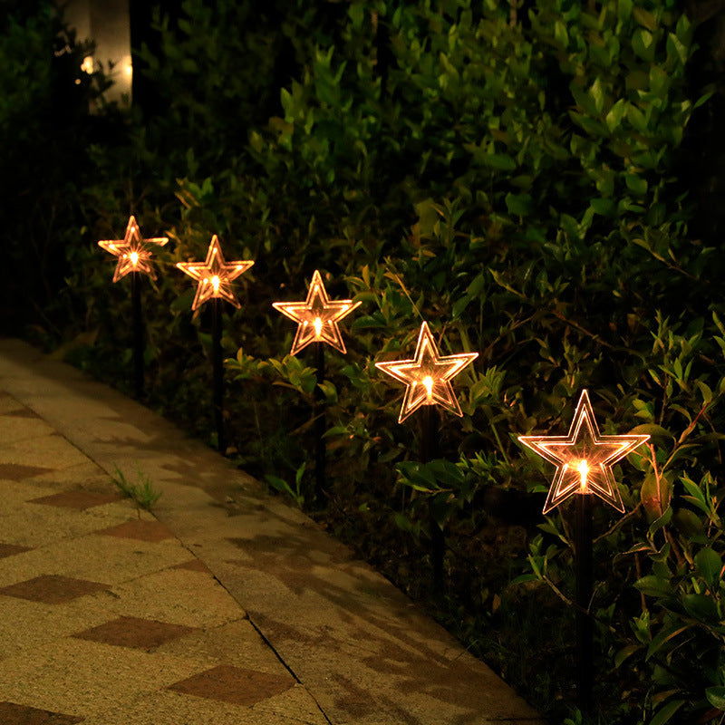 Solar Christmas Garden Lights – Star & Snowflake Lawn Decorations with Waterproof LED