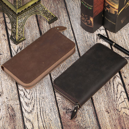 JOYIR Genuine Leather Long Wallet for Men – RFID Blocking Checkbook & Card Holder