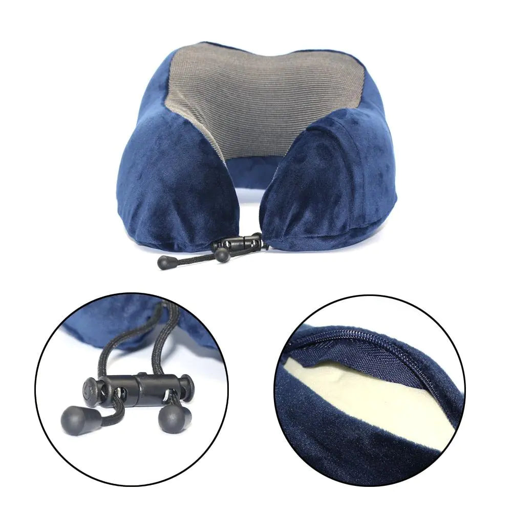 Orthopedic Neck Massaging Pillow For Travel With Eye Mask And Ear Protector