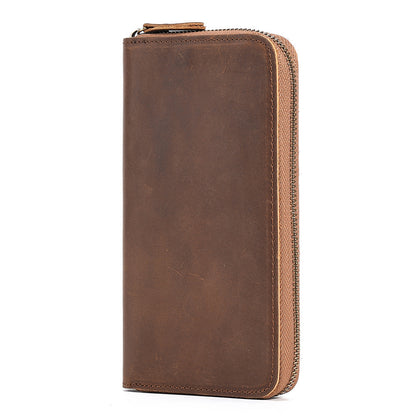 JOYIR Genuine Leather Long Wallet for Men – RFID Blocking Checkbook & Card Holder