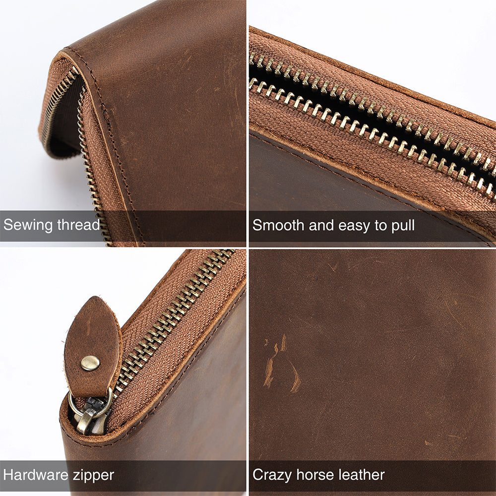 JOYIR Genuine Leather Long Wallet for Men – RFID Blocking Checkbook & Card Holder
